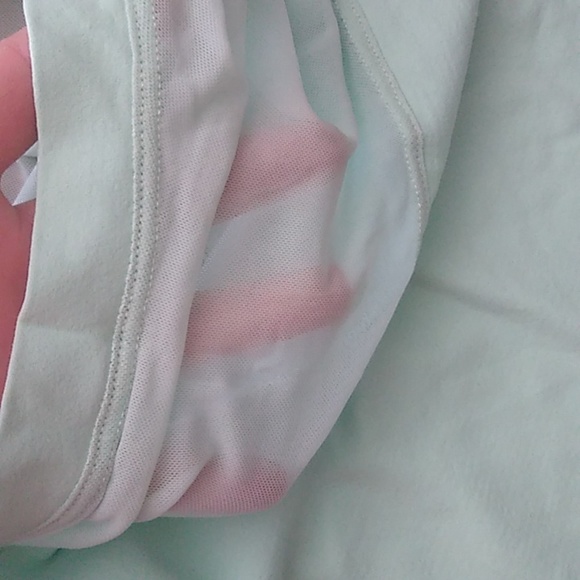 Free People Movement Mint Green Mesh & Solid Seamless Short Sleeve - Picture 3 of 6